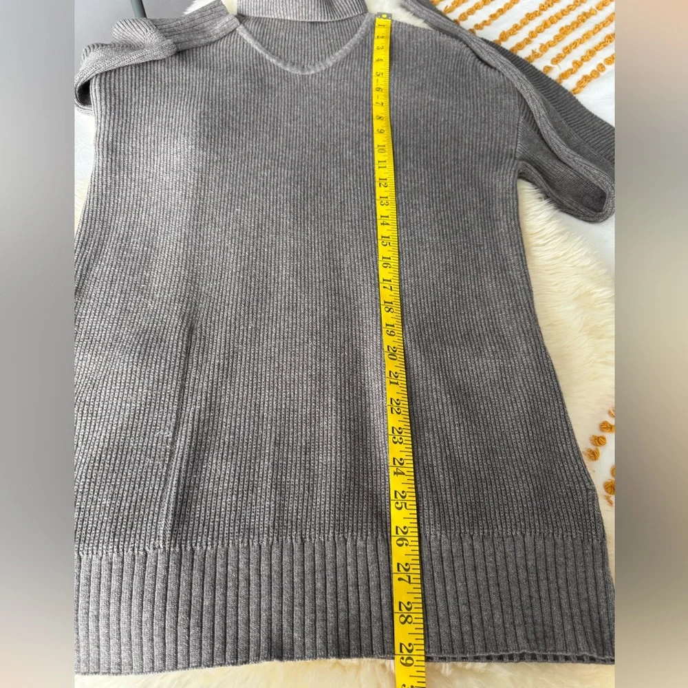 Lululemon Cozy Calling Turtleneck Knit Sweater Heathered Taupe Gray Pima Cotton
